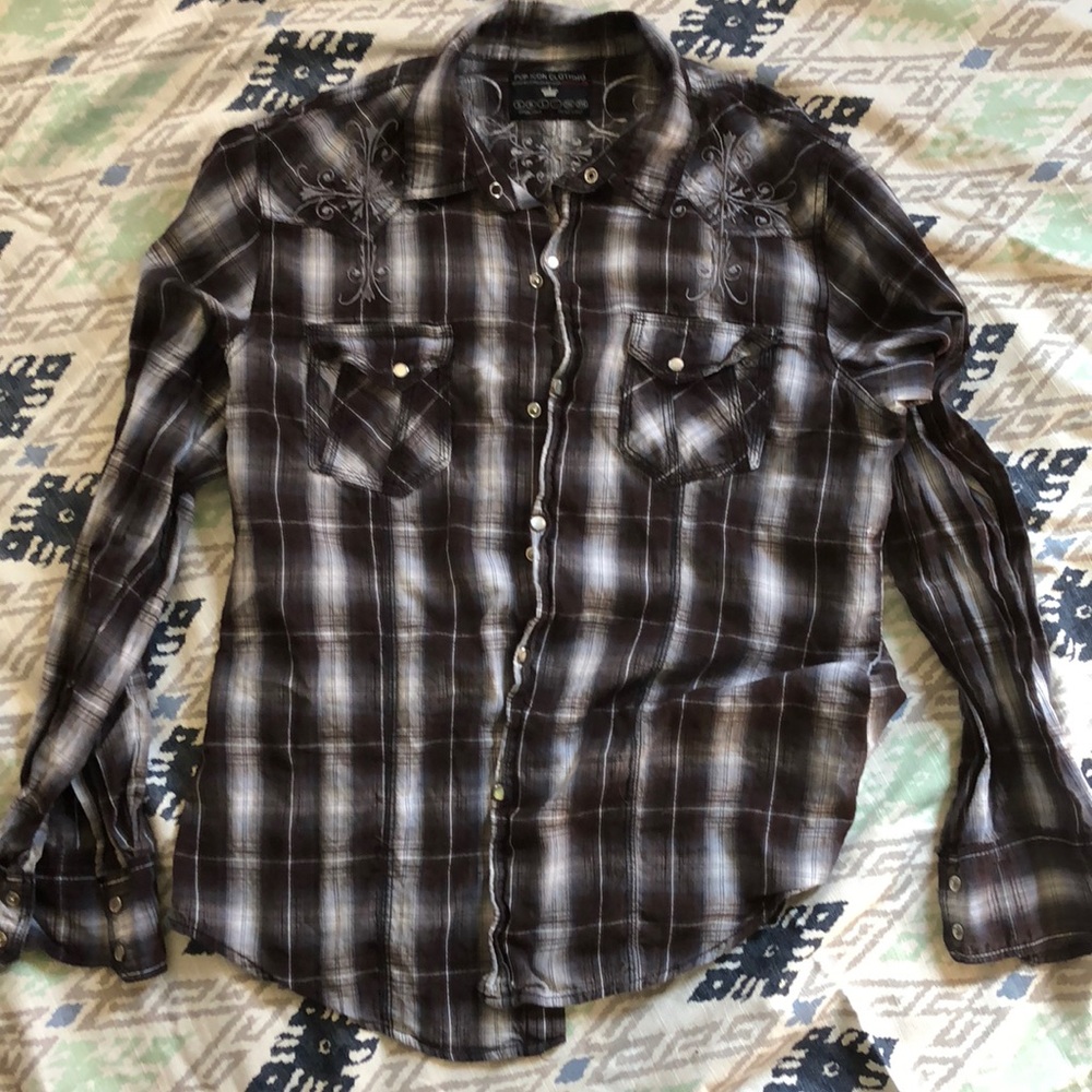 Men’s Pop Icon Button Down Shirt Size XL